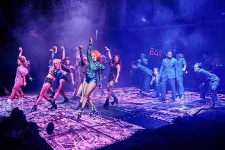 Danielle Steers (front, centre) as Zahara in BAT OUT OF HELL - THE MUSICAL, credit Specular M